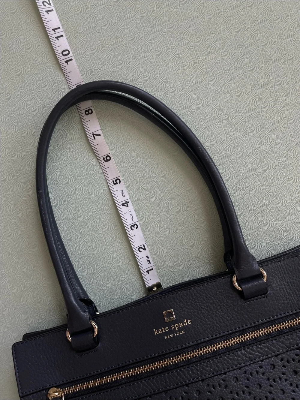 kate spade New York Vintage Gray Lasercut Leather Shoulder Bag